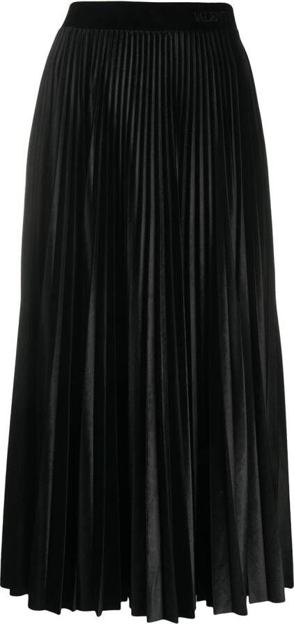 Valentino Garavani Midi-plooirok Zwart