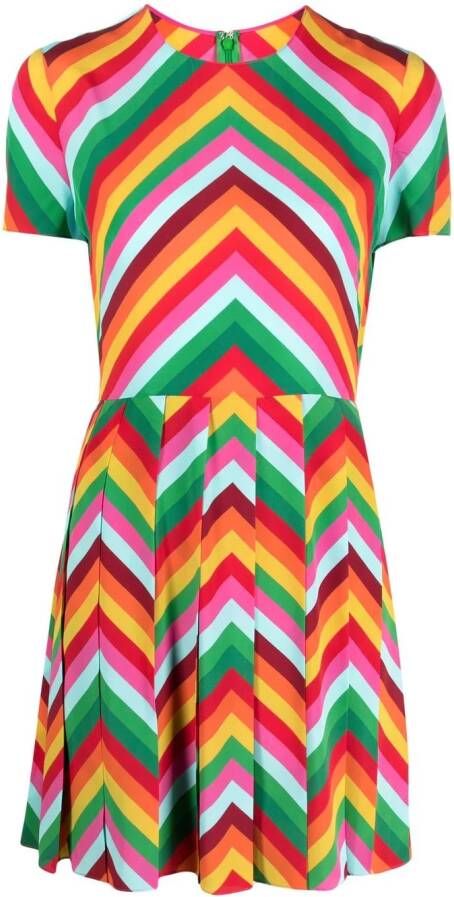Valentino Garavani Mini-jurk met chevron streep Groen
