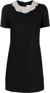Valentino Mini-jurk met contrasterende kraag Zwart