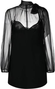 Valentino Mini-jurk met doorzichtig vlak Zwart
