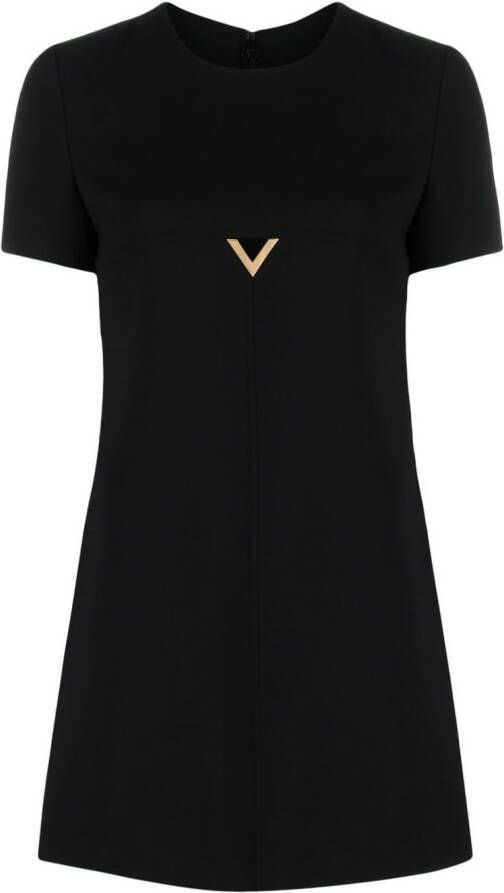 Valentino Garavani Mini-jurk met logoplakkaat Zwart