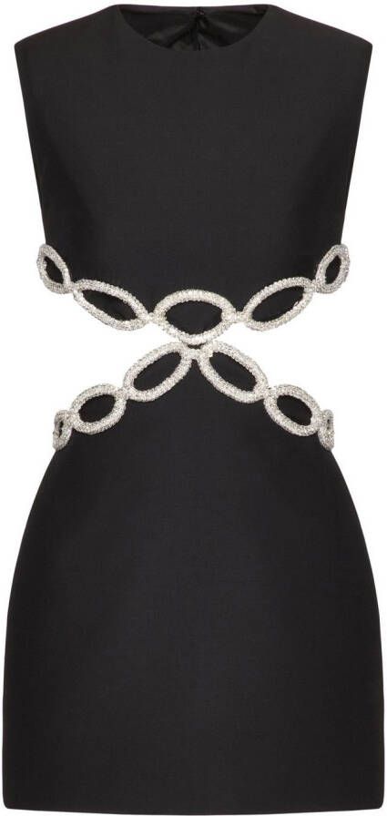 Valentino Garavani Mini-jurk met uitgesneden kristallen Zwart