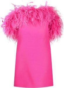 Valentino Mini-jurk met veren afwerking Roze
