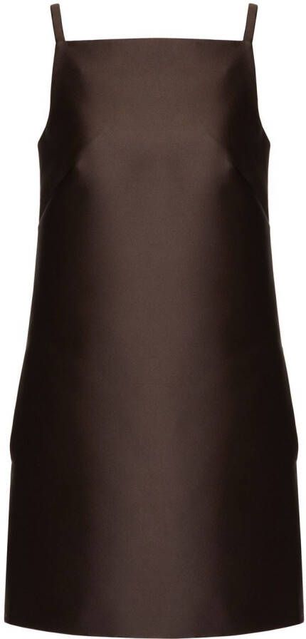 Valentino Garavani Mini-jurk met vierkante hals Bruin