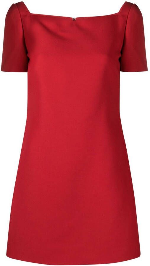 Valentino Garavani Mini-jurk met vierkante hals Rood