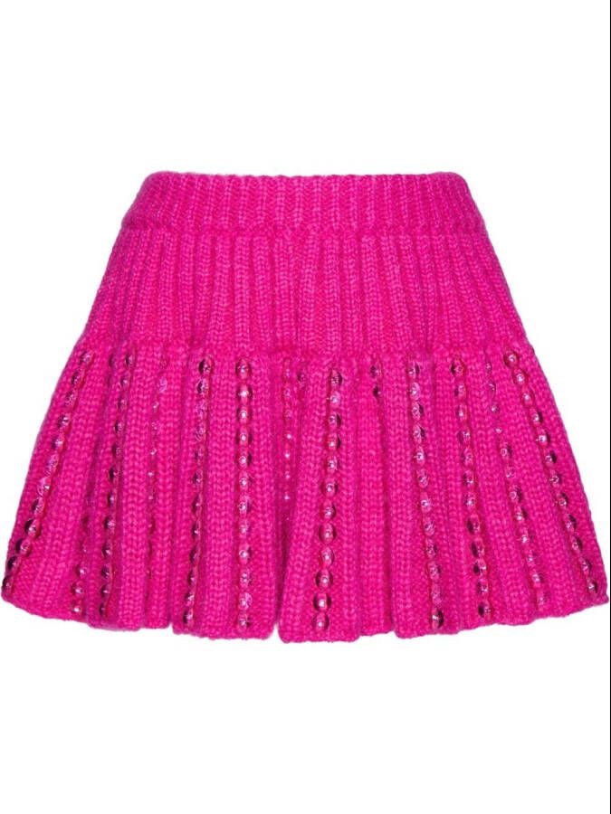 Valentino Garavani Mini-rok met borduurwerk Roze