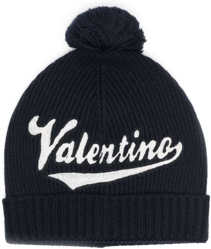 Valentino Garavani Muts met geborduurd logo Blauw