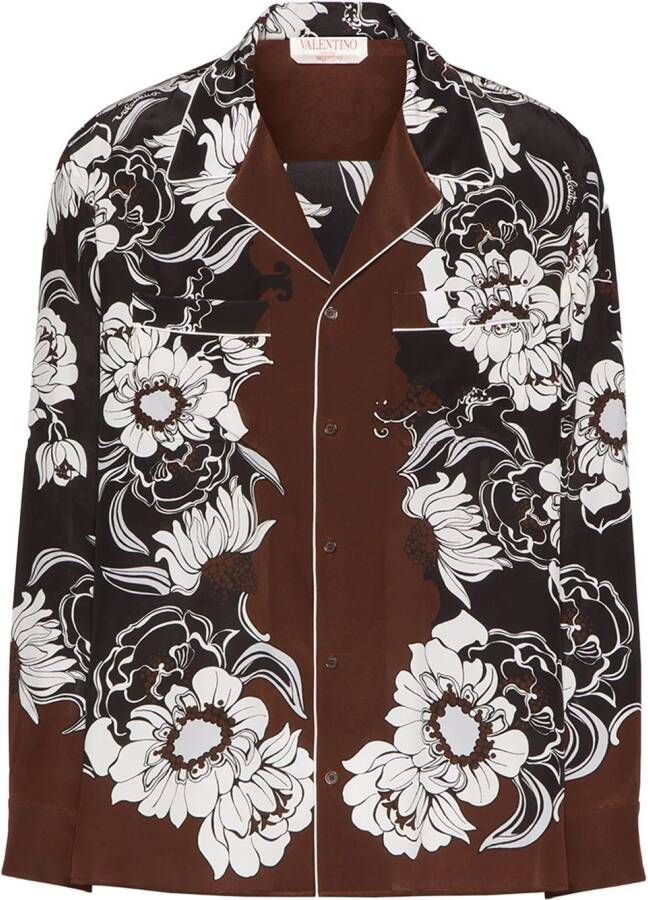 Valentino Garavani Overhemd met grafische print Bruin