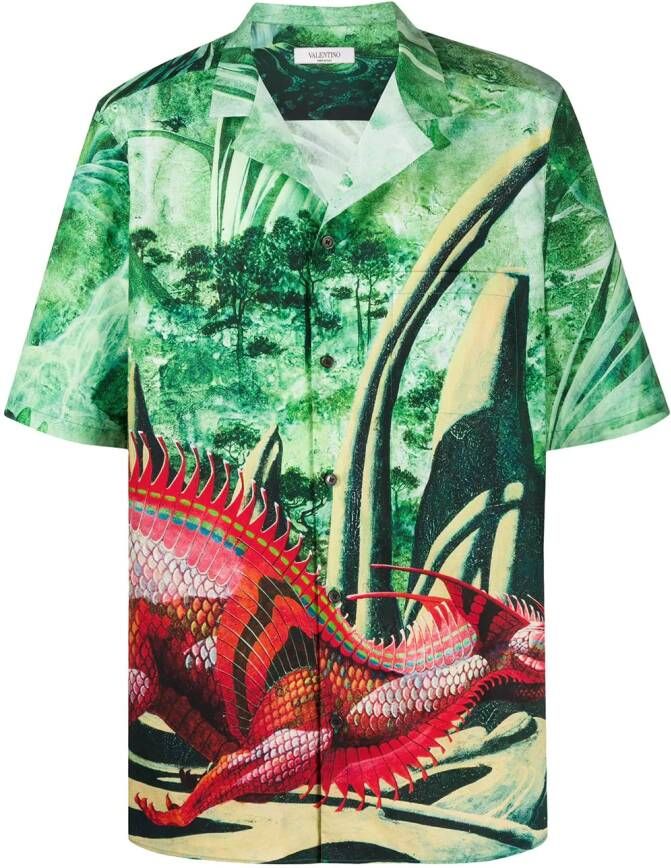 Valentino Garavani Overhemd met grafische print Groen