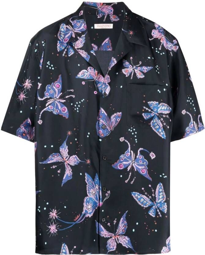 Valentino Garavani Overhemd met vlinderprint Zwart