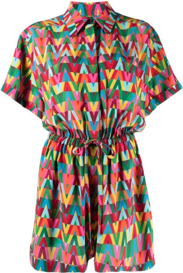 Valentino Garavani Playsuit met print Groen