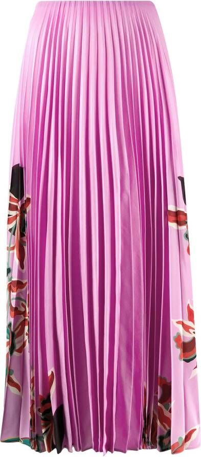 Valentino Garavani Plooirok met bloemenprint Roze