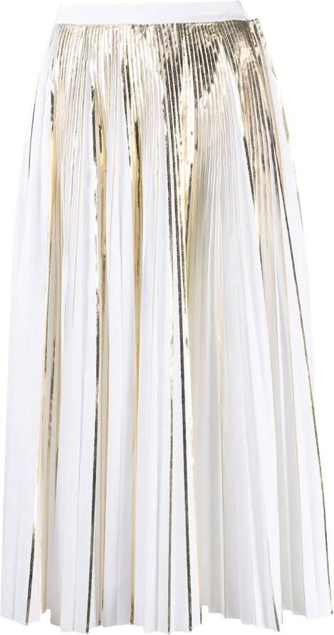 Valentino Garavani Plooirok met metallic-effect Wit