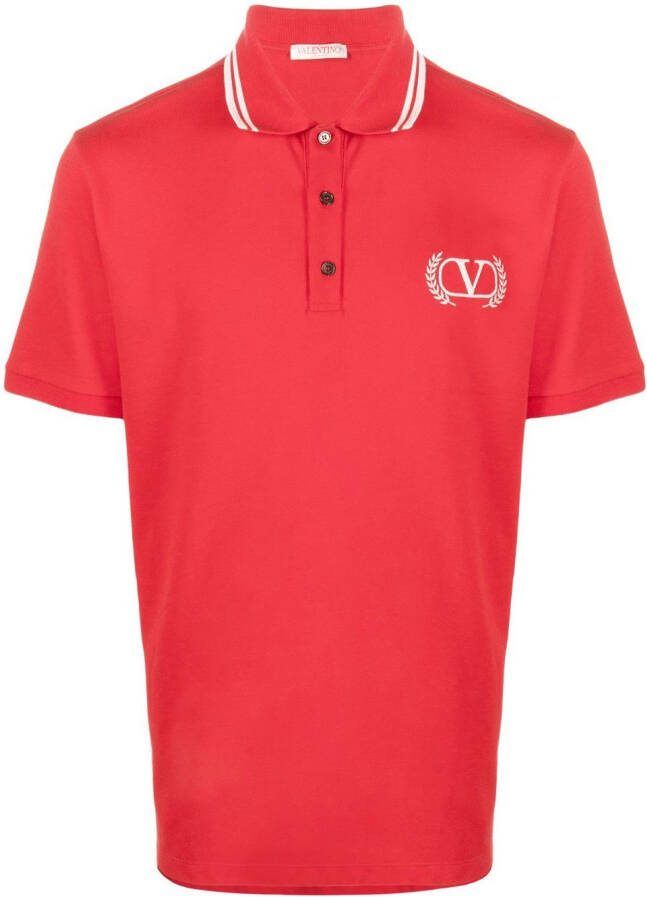 Valentino Garavani Poloshirt met geborduurd logo Rood