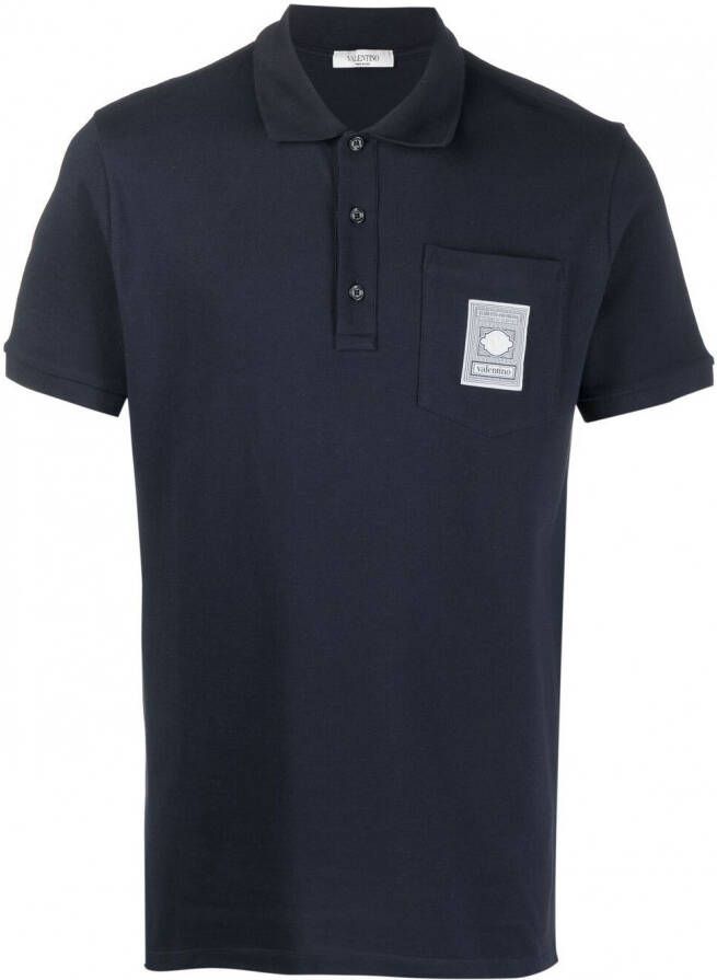 Valentino Garavani Poloshirt met logopatch Blauw