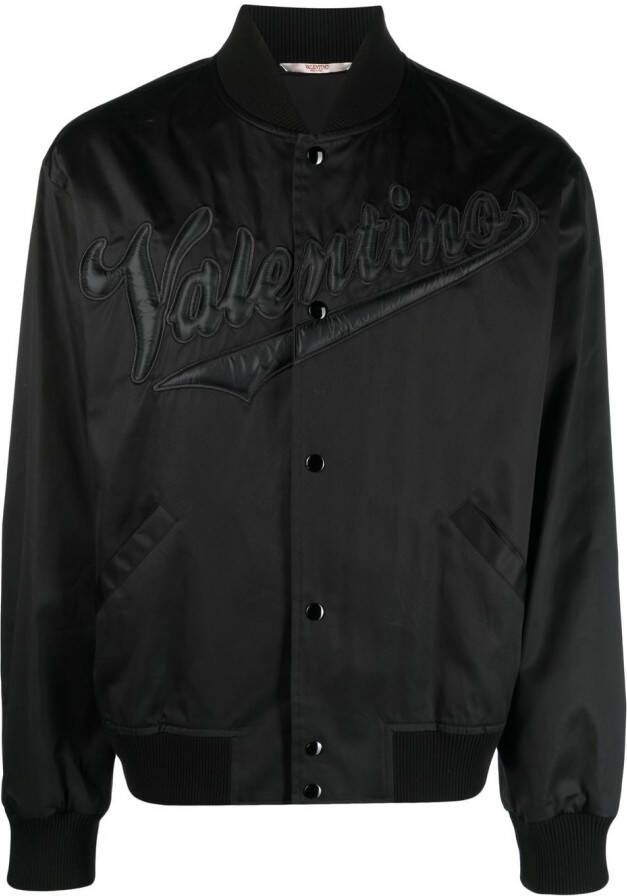 Valentino Garavani Bomberjack met logo reliëf Zwart