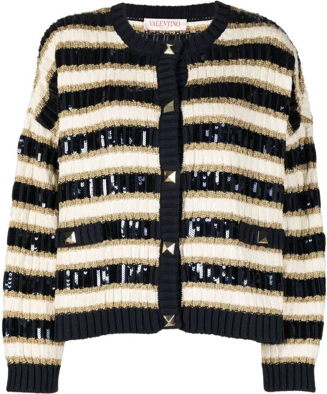 Valentino Garavani Rockstud vest met pailletten Beige