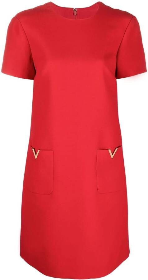 Valentino Garavani Shiftjurk met V-logo Rood