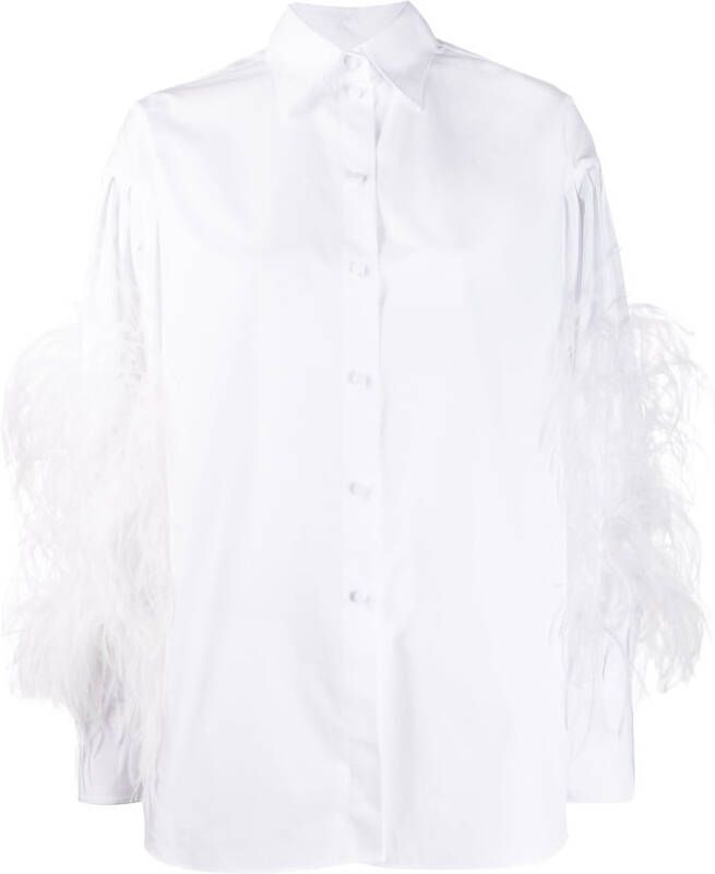 Valentino Garavani Shirt verfraaid met veren Wit