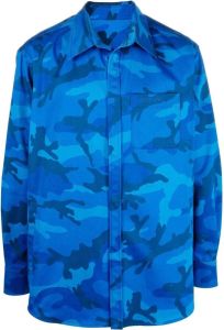 Valentino Shirtjack met camouflageprint Blauw