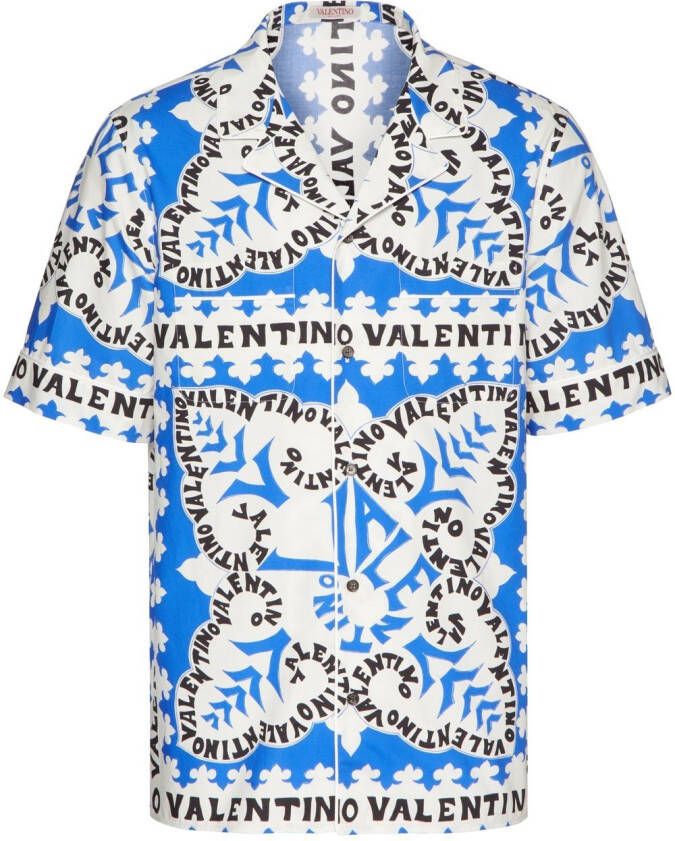 Valentino Garavani Overhemd met korte mouwen Blauw