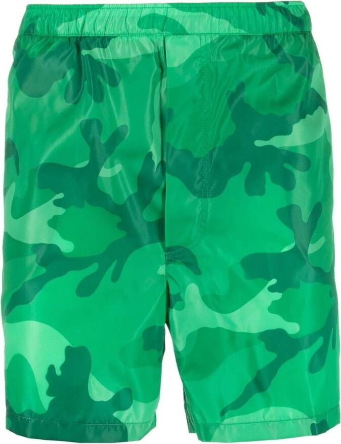 Valentino Garavani Shorts met camouflageprint Groen