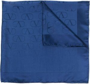 Valentino Sjaal met VLOGO print Blauw