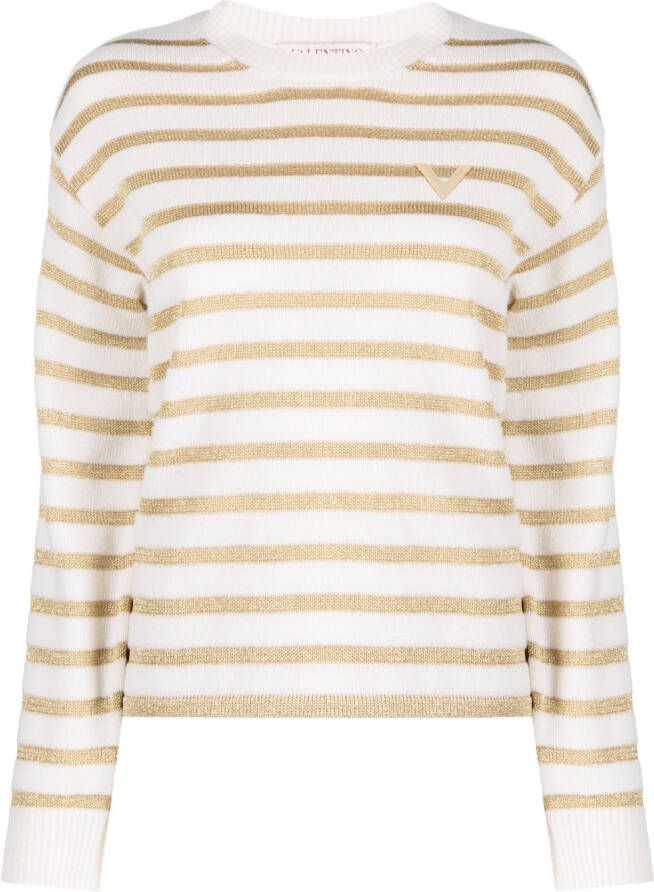 Valentino Garavani Gestreepte trui Beige
