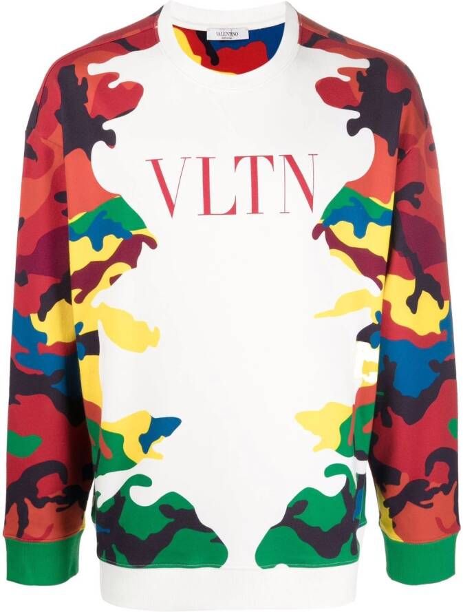Valentino Garavani Sweater met camouflageprint Wit