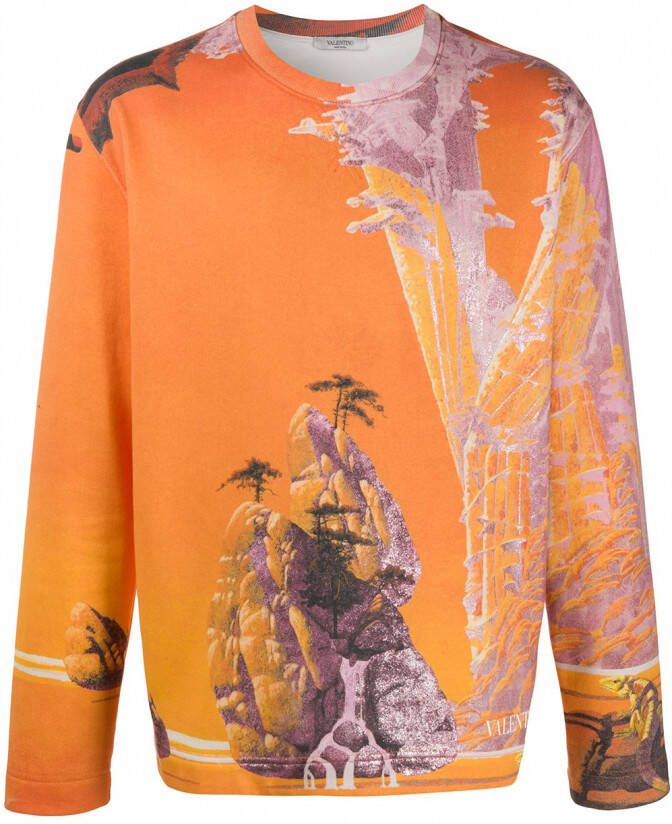 Valentino Garavani Sweater met print Oranje