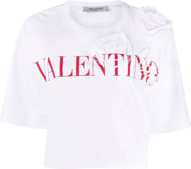 Valentino Garavani T-shirt met bloemenpatch Wit