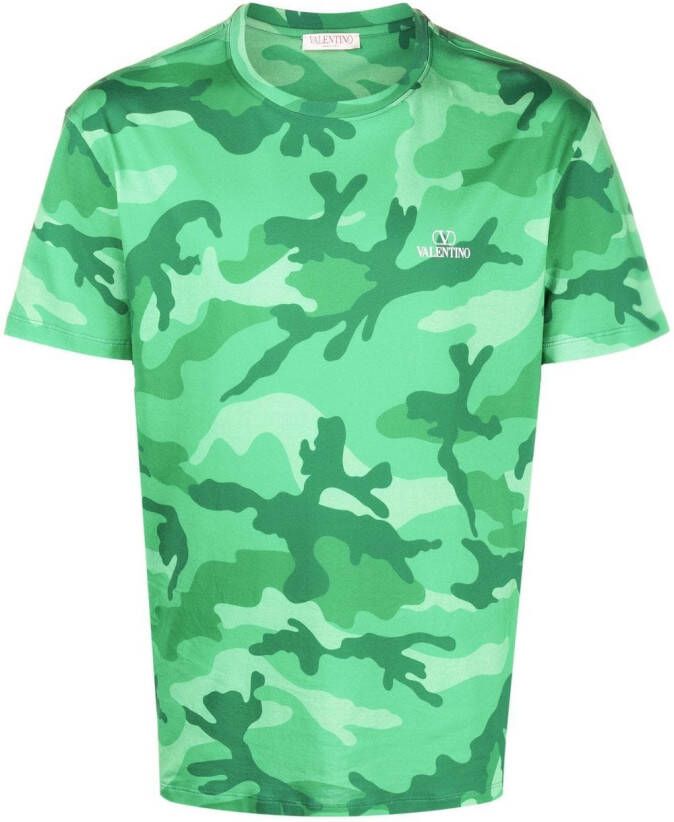 Valentino Garavani T-shirt met camouflageprint Groen