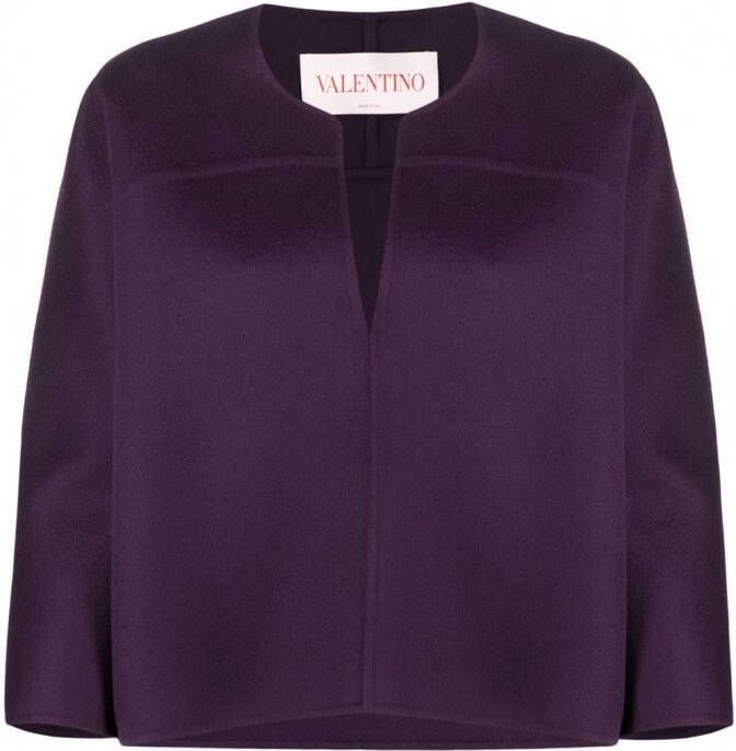 Valentino Garavani Top met cropped mouwen Paars