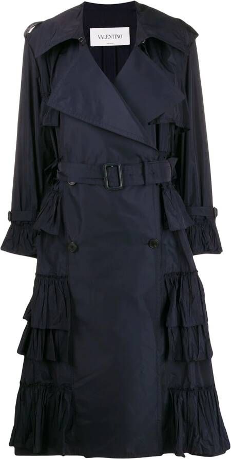 Valentino Garavani Trenchcoat met dubbele rij knopen Blauw