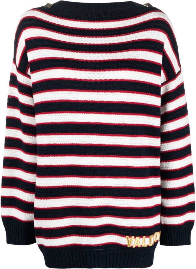 Valentino Garavani Trui met geborduurd logo Blauw