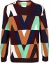 Valentino Garavani Trui met intarsia logo Beige - Thumbnail 1
