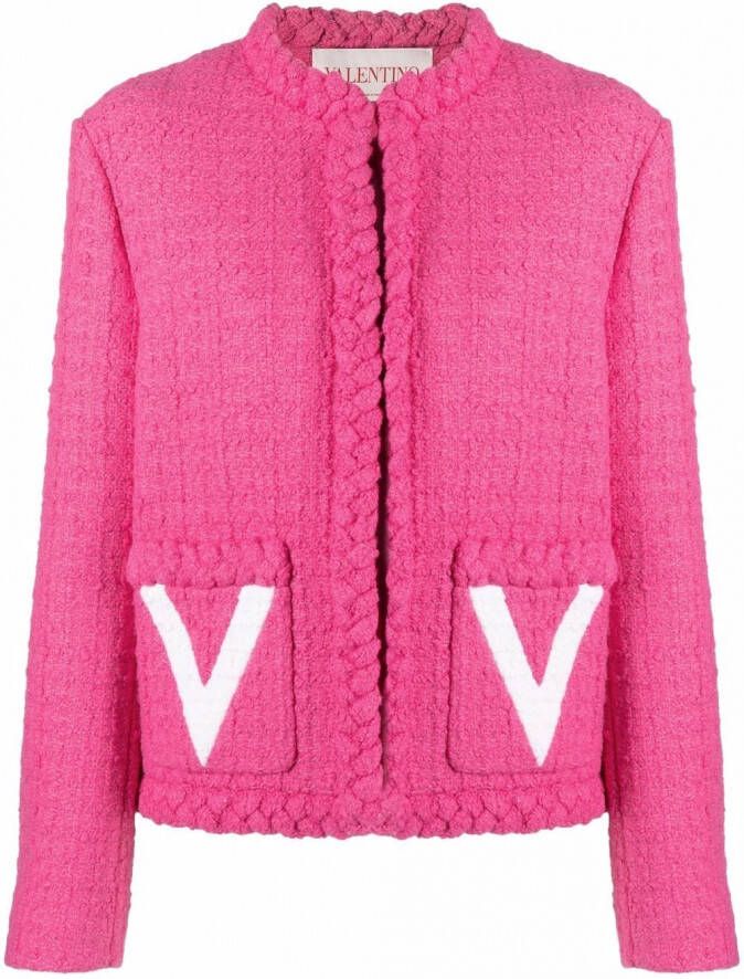 Valentino Garavani Tweed jas Roze