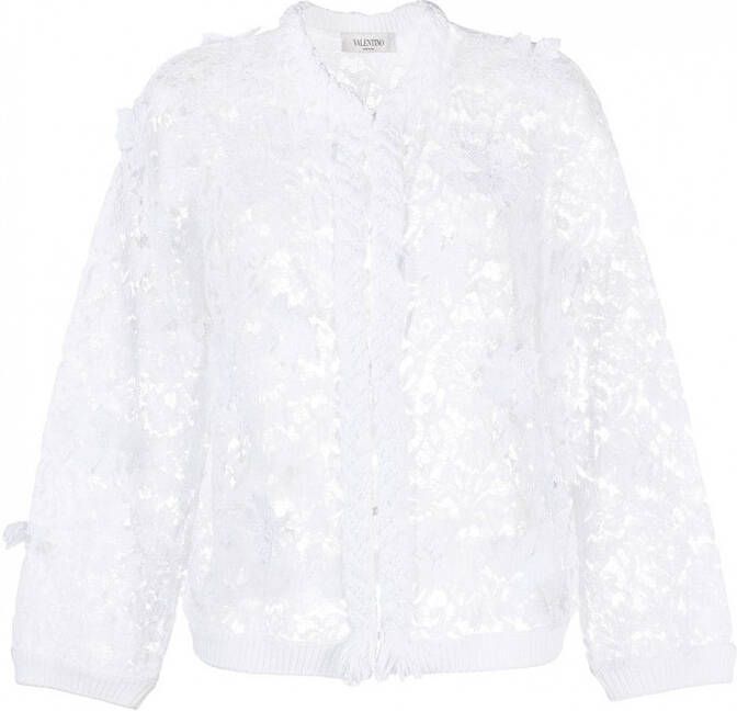 Valentino Garavani Vest met bloemenkant Wit