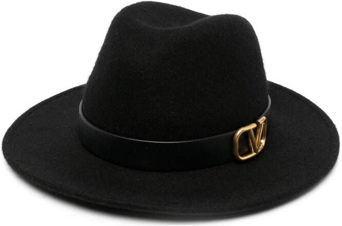 Valentino Garavani VLogo fedora hoed van vilt Zwart