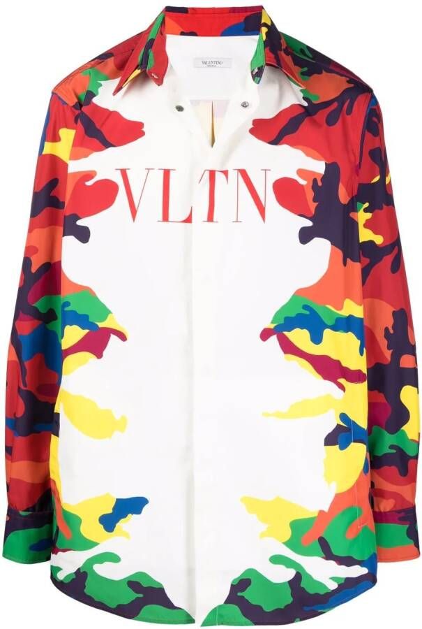 Valentino Garavani VLTN overhemd met camouflageprint Wit