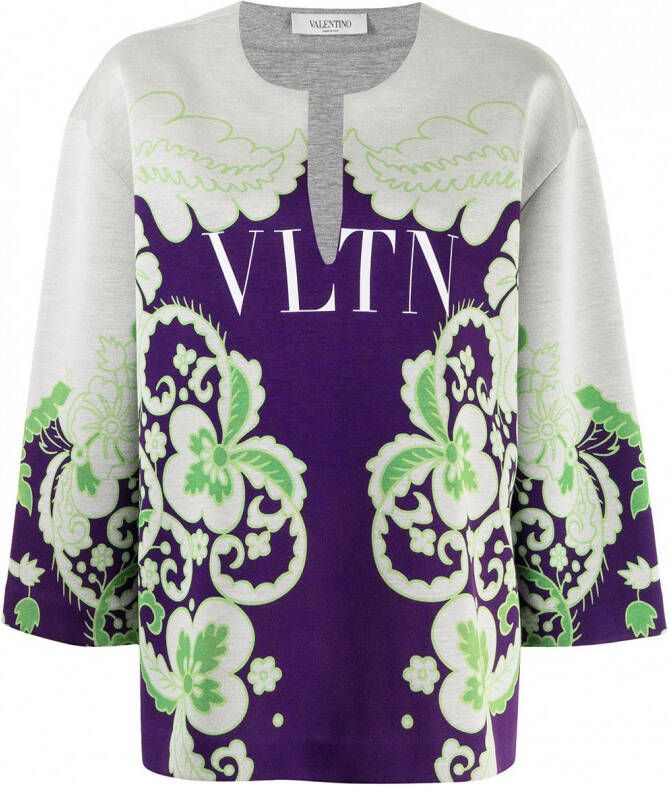 Valentino Garavani VLTN sweater met bloemenprint Paars
