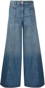 Valentino wide-leg flared mid-wash jeans Blauw