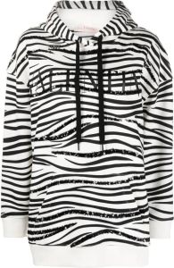 Valentino zebra print sequin-embellished hoodie Wit