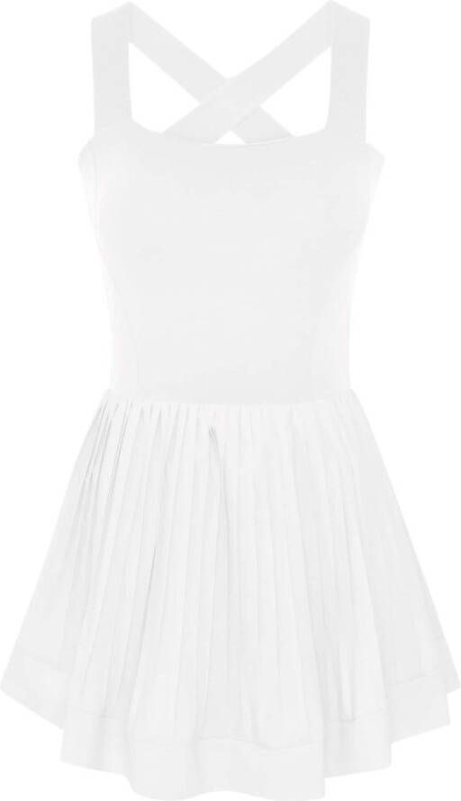 Varley Geplooide mini-jurk Wit