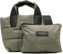 VeeCollective Gewatteerde shopper met logoprint Groen - Thumbnail 1