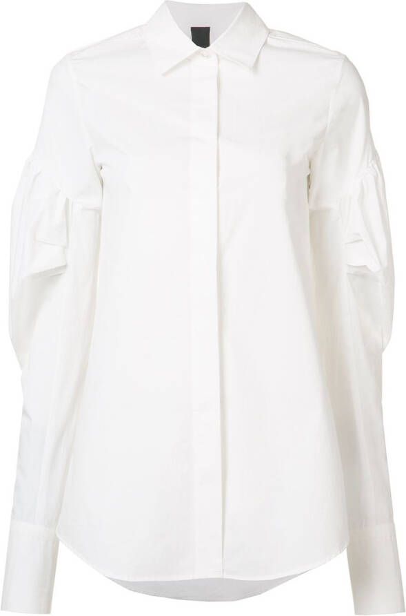 Vera Wang puff sleeve shirt Wit