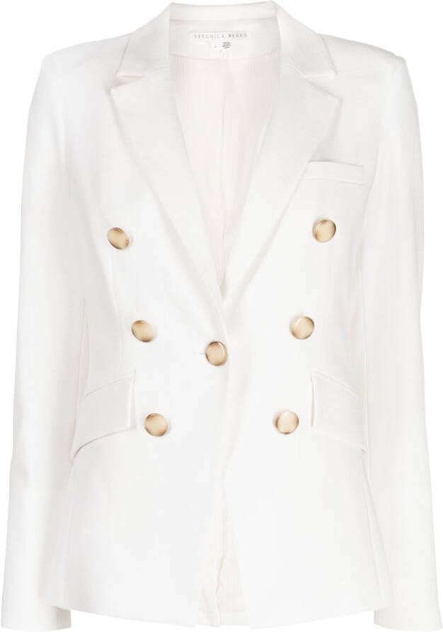Veronica Beard Blazer met dubbele rij knopen Wit