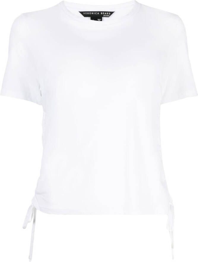Veronica Beard T-shirt met gesmockt detail Wit