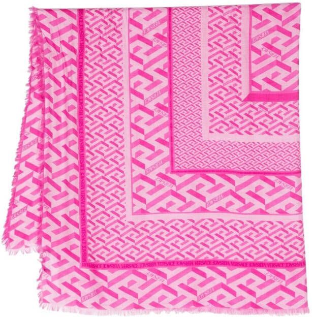 Versace Sjaal met monogramprint Roze