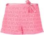 Versace Shorts verfraaid met strik Roze - Thumbnail 1